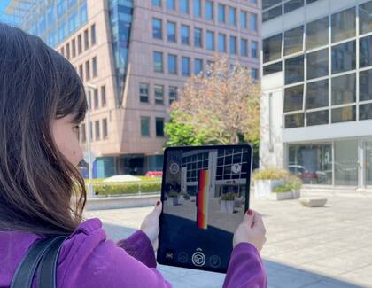 Las obras virtuales, como esta de Ary Brizzi, se pueden ver desde la tablet o el celular; pronto, también con lentes especiales