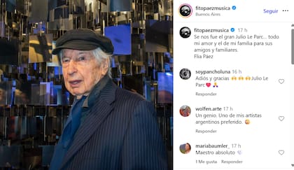Las palabras con las que Fito Páez despidió a Julio Le Parc