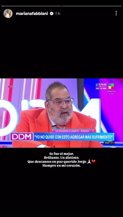 Las palabras con las que Mariana Fabbiani recordó a Jorge Lanata