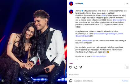 Las palabras de Alan Lez, tras salir subcampeón en La Voz (Foto: Instagram @alanlez)