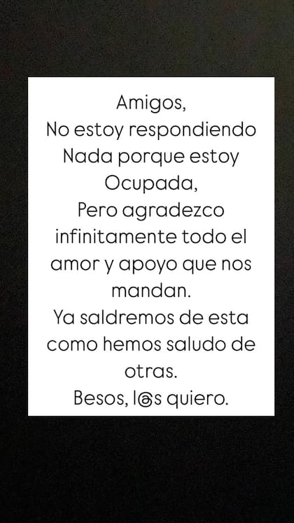 Las palabras de Guillermina Casero, luego de la operación de su padre