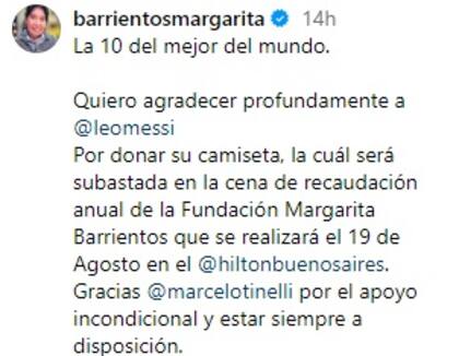 Las palabras de Margarita Barrientos sobre el gesto de Messi