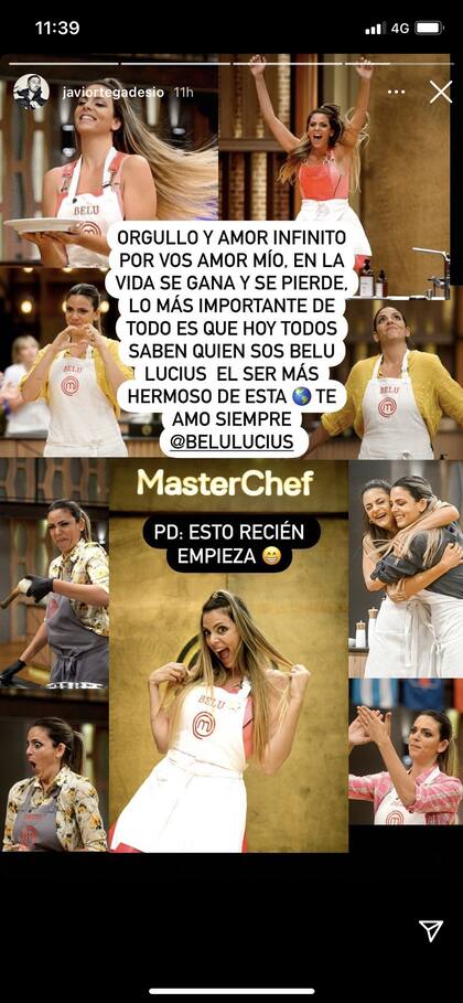 Las palabras de Ortega Desio para Belu Lucius en Instagram. Crédito: Instagram