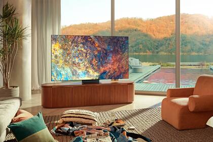 Las pantallas Neo QLED de Samsung de 2021 no tienen biseles con marcos negros, sino que la pantalla ocupa el 99 por ciento del frente del televisor