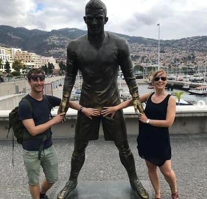 Las partes íntimas de Ronaldo también son parte de la tradición. Aquí en Funchal, Madeira (Portugal).