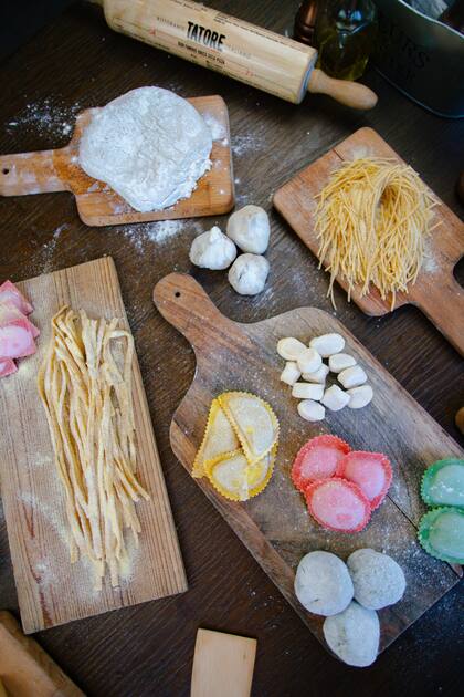 Las pastas de Tatore son casera, hechas en el propio local en vivo.