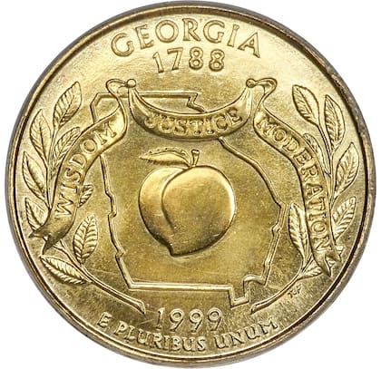 Las piezas son conmemorativas del estado de Georgia
