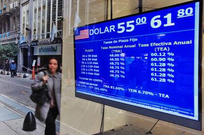 Las pizarras en la city porteña esta mañana