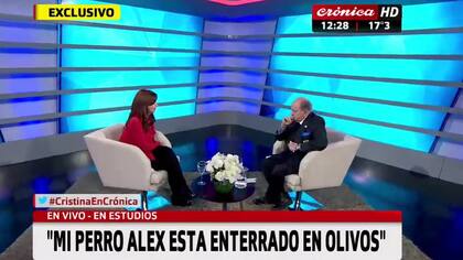 Las placas del Crónica durante la entrevista con Cristina Kirchner