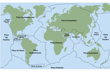 Las placas tectónicas terrestres