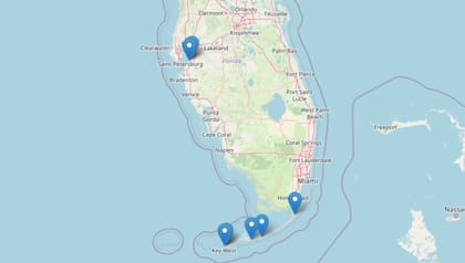 Las playas afectadas en Monroe incluyen Higgs Beach, Smathers Beach, Bahia Honda Oceanside, Sombrero Beach y Founder Park (Imagen: Google Maps)