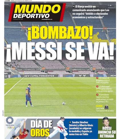 Las portadas de la prensa de España, con Messi entre los grandes titulares