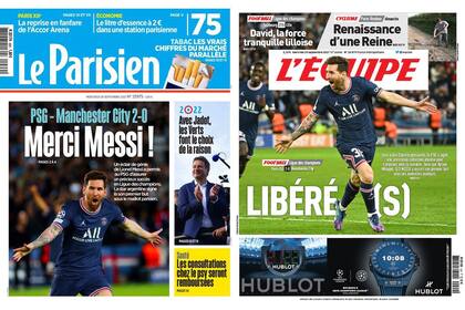 Las portadas de L'Equipe y Le Parisien con la presencia de Lionel Messi en PSG