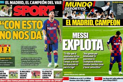 Las portadas de los diarios catalanes: Sport y Mundo Deportivo, enfocados en el enojo de Messi