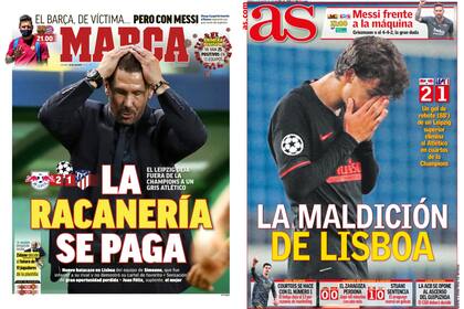 Las portadas de los diarios de Madrid destacan la inesperada caída del Aleti de Simeone