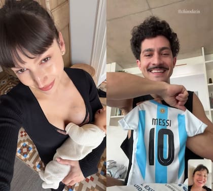 Las postales que compartieron Úrsula Corberó y Chino Darín tras la llegada de Dante (Foto: Instagram @ursulolita / @chinodarin)