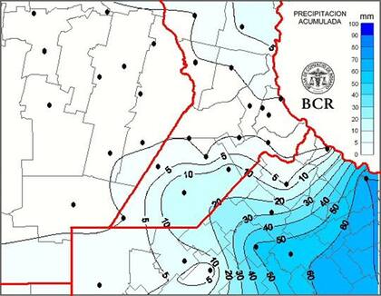 "Las precipitaciones de los últimos días están marcando un punto de inflexión en la campaña agrícola en áreas que estaban en “rojo” como en el centro de Buenos Aires, donde ya hay registros que superaron los 100 mm", informó la BCR en un informe