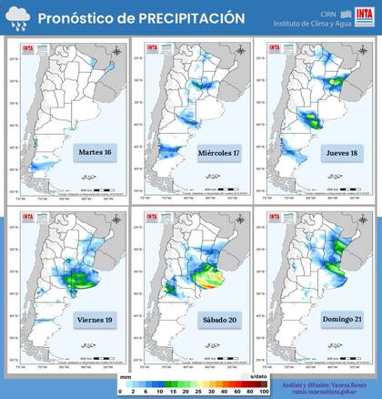 Las precipitaciones previstas hasta el domingo