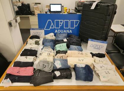 Las prendas impregnadas de cocaína