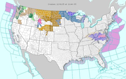 Las previsiones de AccuWeather indican que la acumulación de nieve más intensa se concentrará entre Wisconsin, Michigan y el sur de Ontario