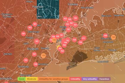Las primeras horas del miércoles la calidad del aire en Nueva York continúa en niveles insalubres