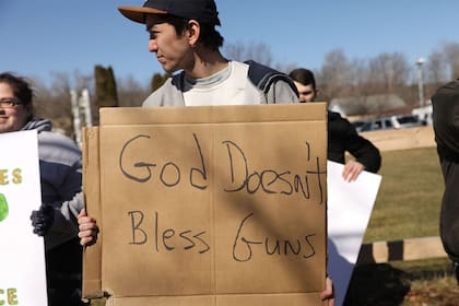 Las protestas afuera de la ceremonia