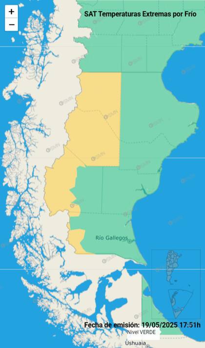 Las provincias alcanzadas por la alerta amarilla