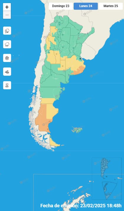 Las provincias bajo alerta amarilla y naranja por tormentas, vientos y lluvias