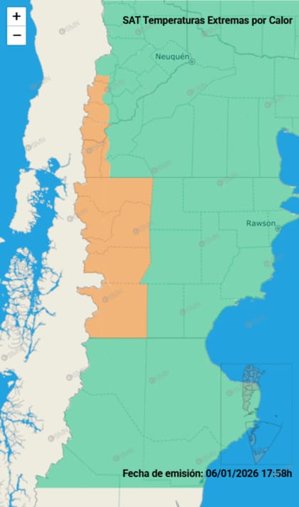 Las provincias bajo alerta naranja por calor extremo para este miércoles 7 de enero