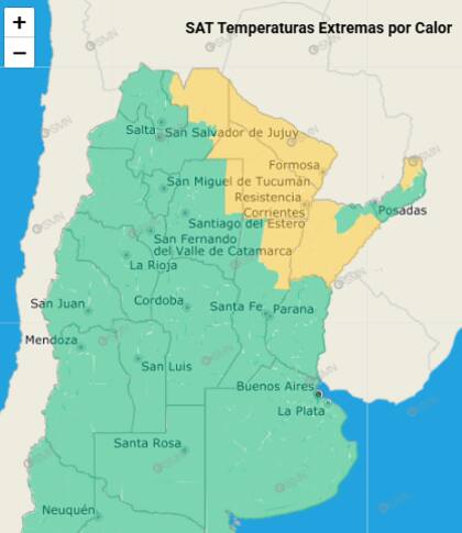 Las provincias bajo alerta por calor extremo para este miércoles 18 de febrero