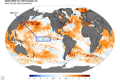 Las proyecciones indican un enfriamiento leve del Pacífico Ecuatorial Central, con un debilitamiento de “La Niña” y una reducción en su duración