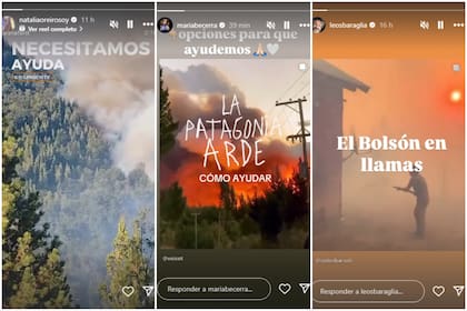 Las publicaciones de los famosos que están reclamando por los incendios en el Bolsón