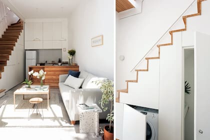 Las puertas coplanares de MDF fueron el recurso estrella para reducir la información visual.