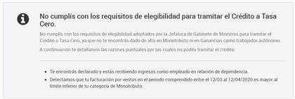 Las razones de los rechazos de AFIP para el préstamo a tasa cero