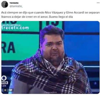 Las reacciones a la noticia más inesperada del día: Nico Vázquez y Gimena Accardi, separados