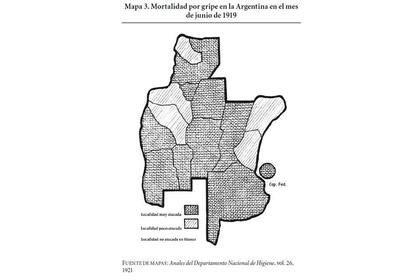 Un mapa con los alcances de la gripe de 1918