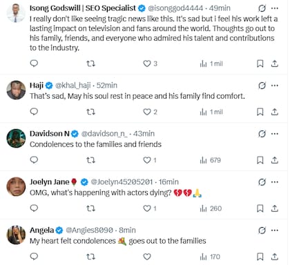 Las reacciones en redes sociales a la muerte del actor