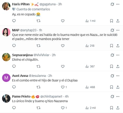 Las reacciones en redes sociales al nuevo empleo del hijo de Nazarena Vélez