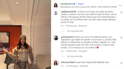 Las reacciones en redes sociales al posteo de María Becerra