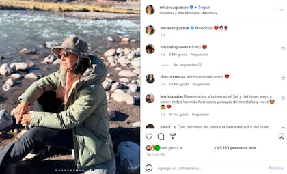 Las reacciones que recibió Mica Vázquez por el carrusel de fotos sobre sus vacaciones en Mendoza
