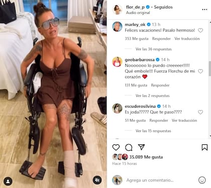 Las reacciones y mensajes de aliento que recibió Florencia tras el accidente