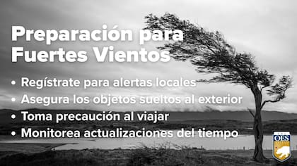 Las recomendaciones de la Oficina de Servicios de Emergencia del Gobernador de California ante los fuertes vientos