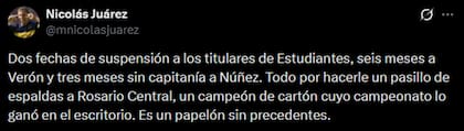 Las redes manifestaron su repudio y apoyaron a Estudiantes