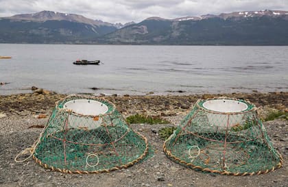 Las redes que se utilizan para pescar centolla.