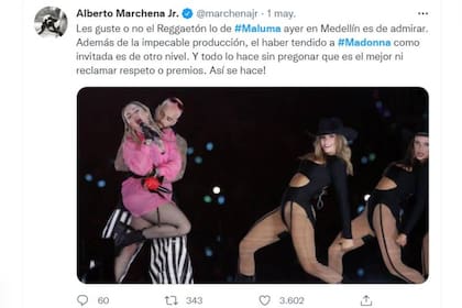Las redes sociales se hicieron eco de la presentación de Madonna en el recital de Maluma en Medellín, Colombia