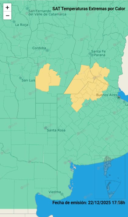 Las regiones con alerta amarilla por calor extremo para este martes 23 de diciembre