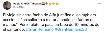 Las respuestas en redes a los dichos de Alfa sobre el caso de Fernando Báez Sosa