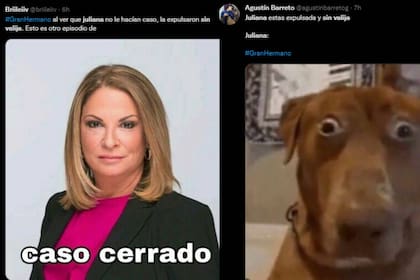 Las risas fueron por la reacción de Juliana (Foto captura Twitter)