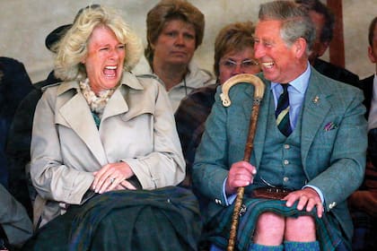 Las risas y la complicidad son una constante en la pareja, tal como se ve en esta imagen tomada en los juegos Mey Highland, en Caithness.