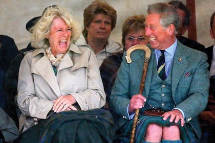 Las risas y la complicidad son una constante en la pareja, tal como se ve en esta imagen tomada en los juegos Mey Highland, en Caithness.